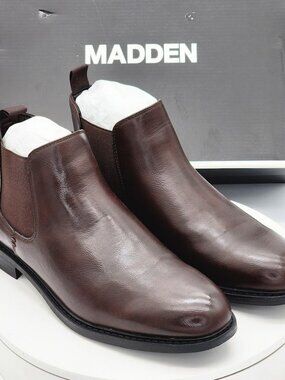Madden M Salllick Brown Chelsea Ankle Boots Men’s Size 10.5 Pull On Dress